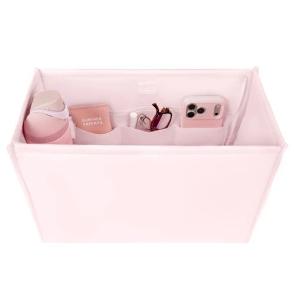 Pink Tote Bag Organizer Insert Water Resistant Multi Pocket Travel Liner Large - Picture 2 of 3